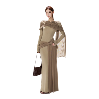 Contrast Sash Mermaid Knit Dress