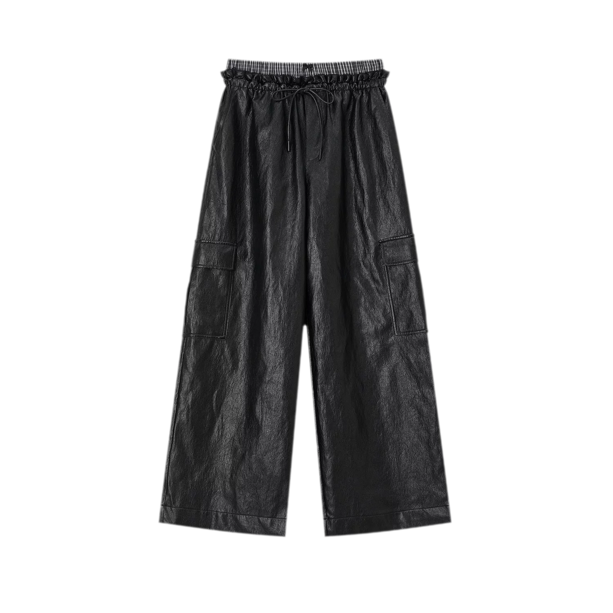 Matte Wide-Leg Cargo Pants