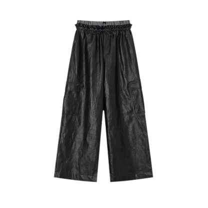 Matte Wide-Leg Cargo Pants