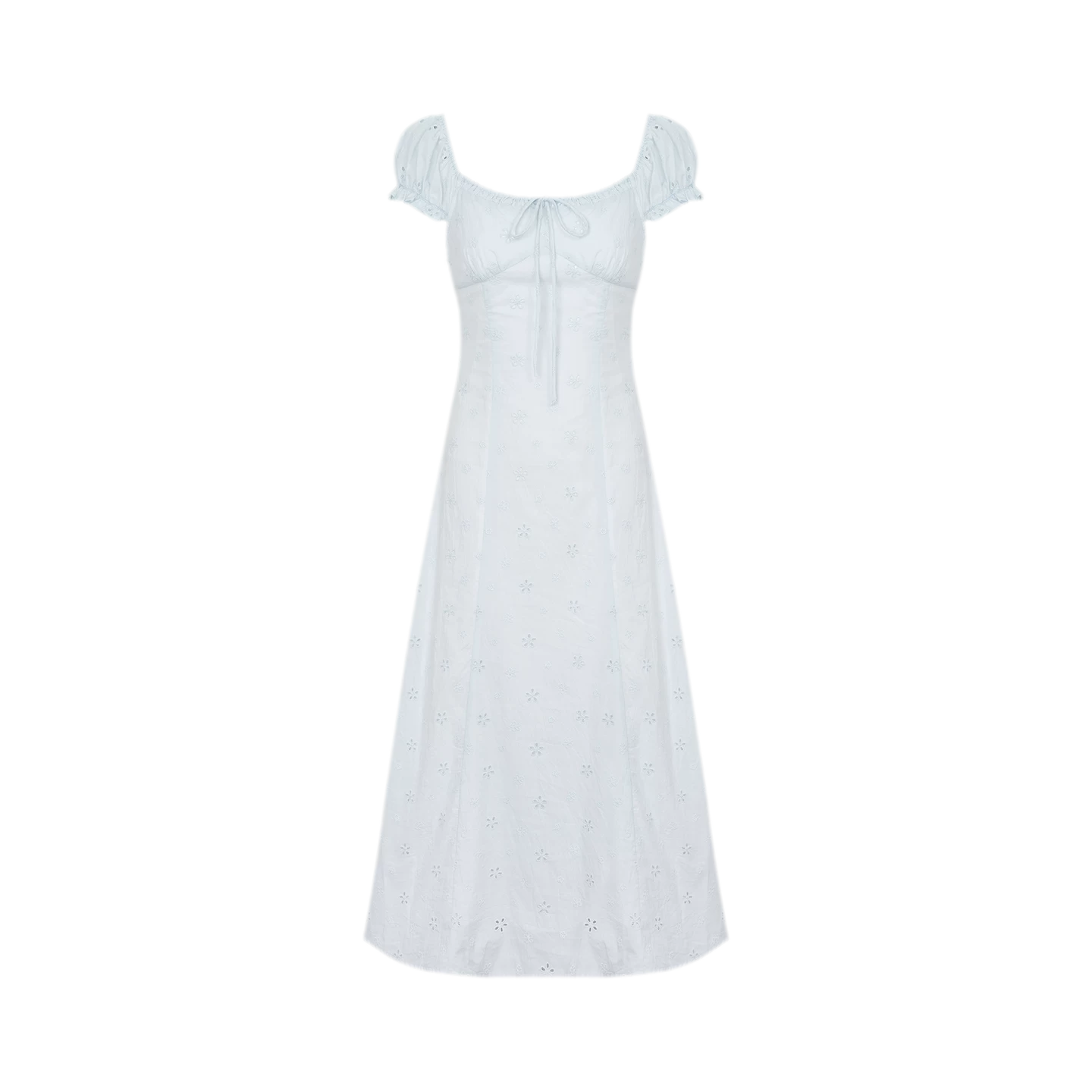 Embroidered A-Line Short Sleeve Dress