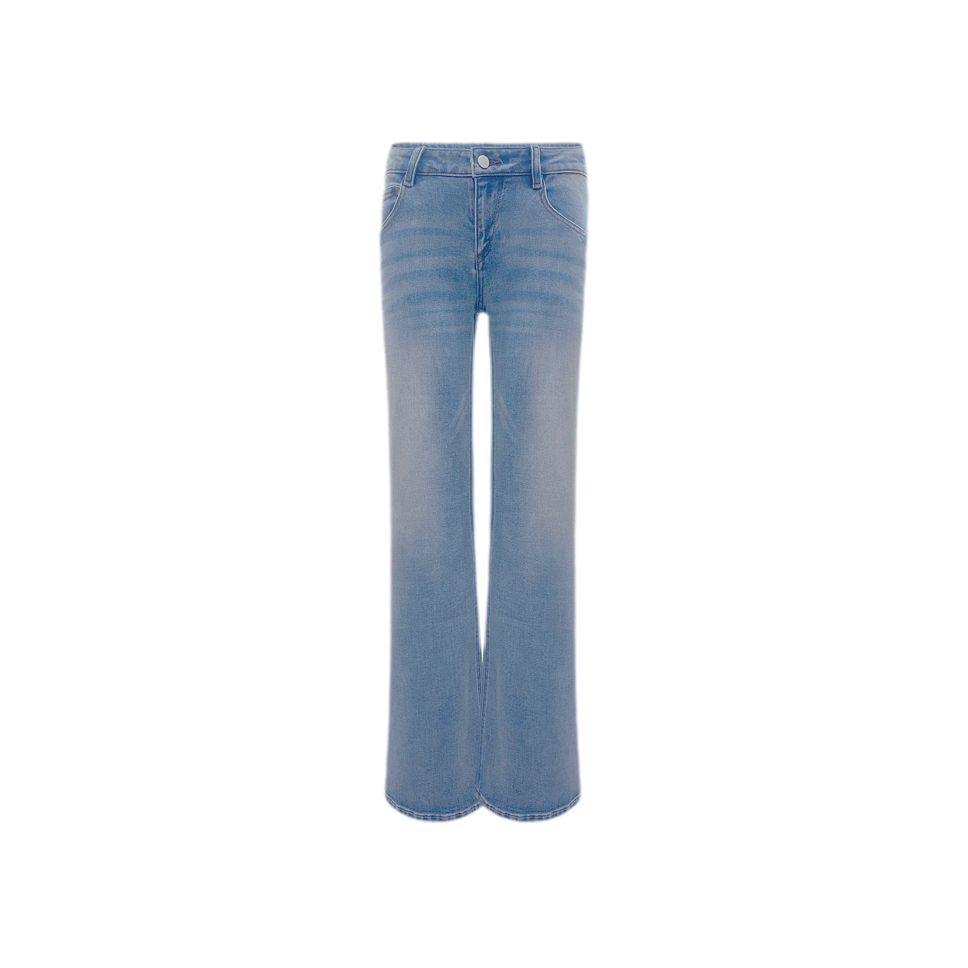 Washed Low-Rise Wide-Leg Jeans