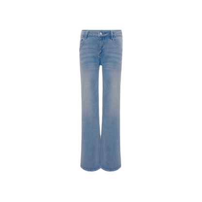 Washed Low-Rise Wide-Leg Jeans