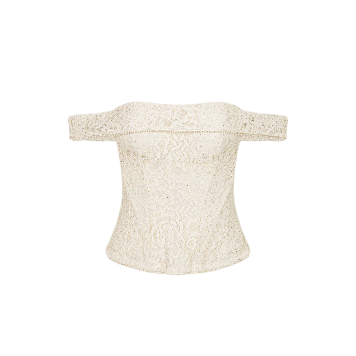 Lace Off-Shoulder Corset Bustier