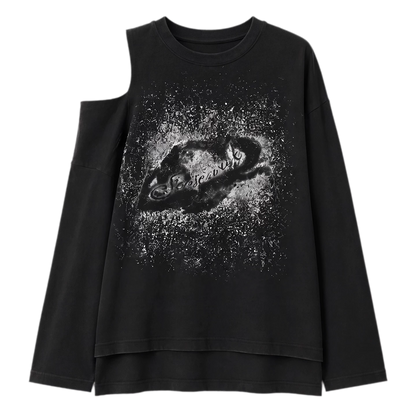 Wax-Dyed Cutout Graphic T-Shirt