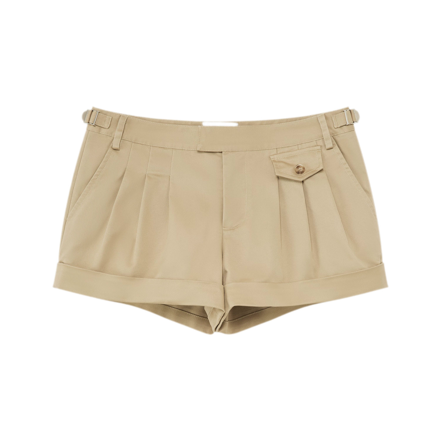 Pleated Twill Shorts
