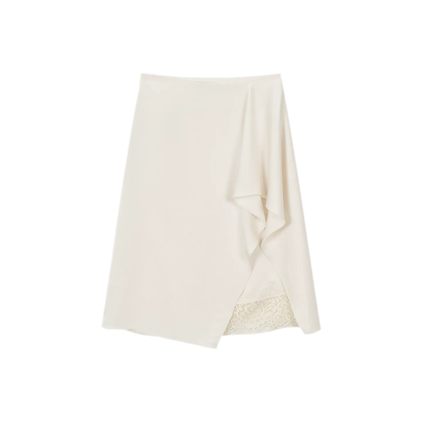 Silky Draped A-Line Skirt