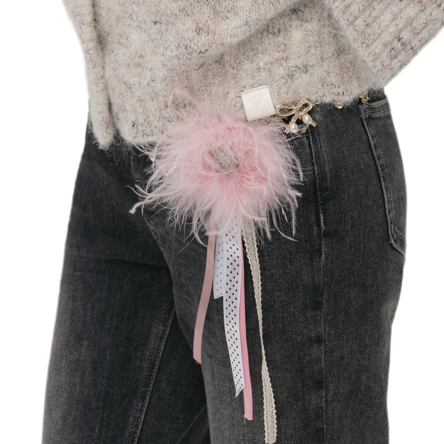 Feather Flower Statement Brooch