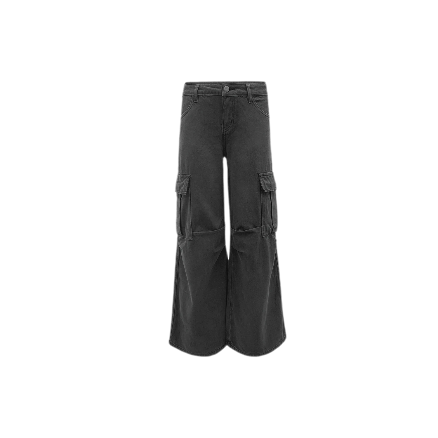 Washed Cargo Wide-Leg Pants
