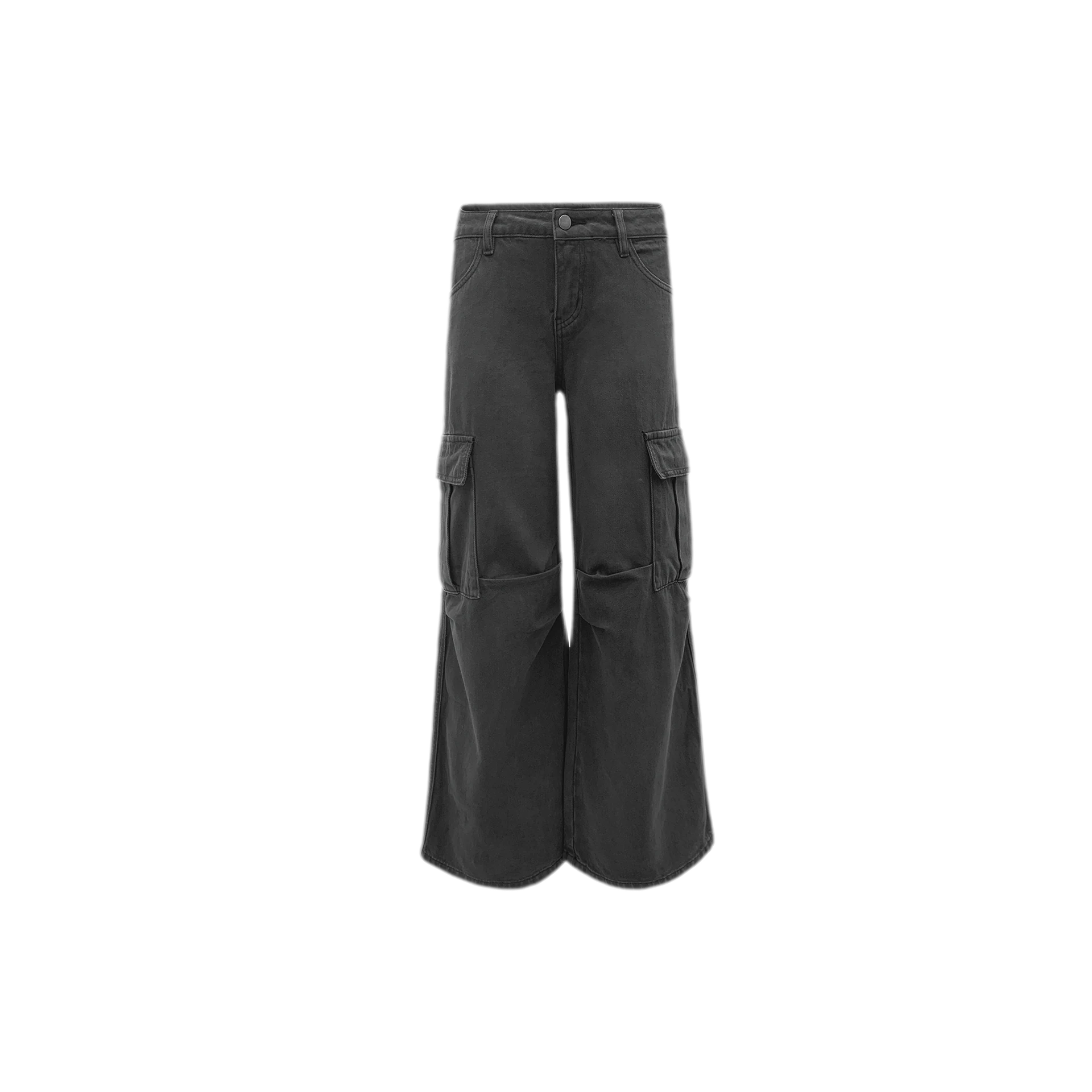 Washed Cargo Wide-Leg Pants
