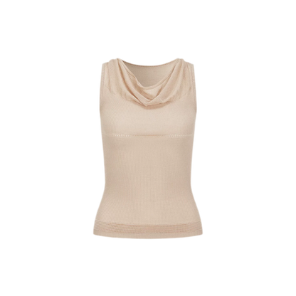 Cowl Mesh Knit Tank