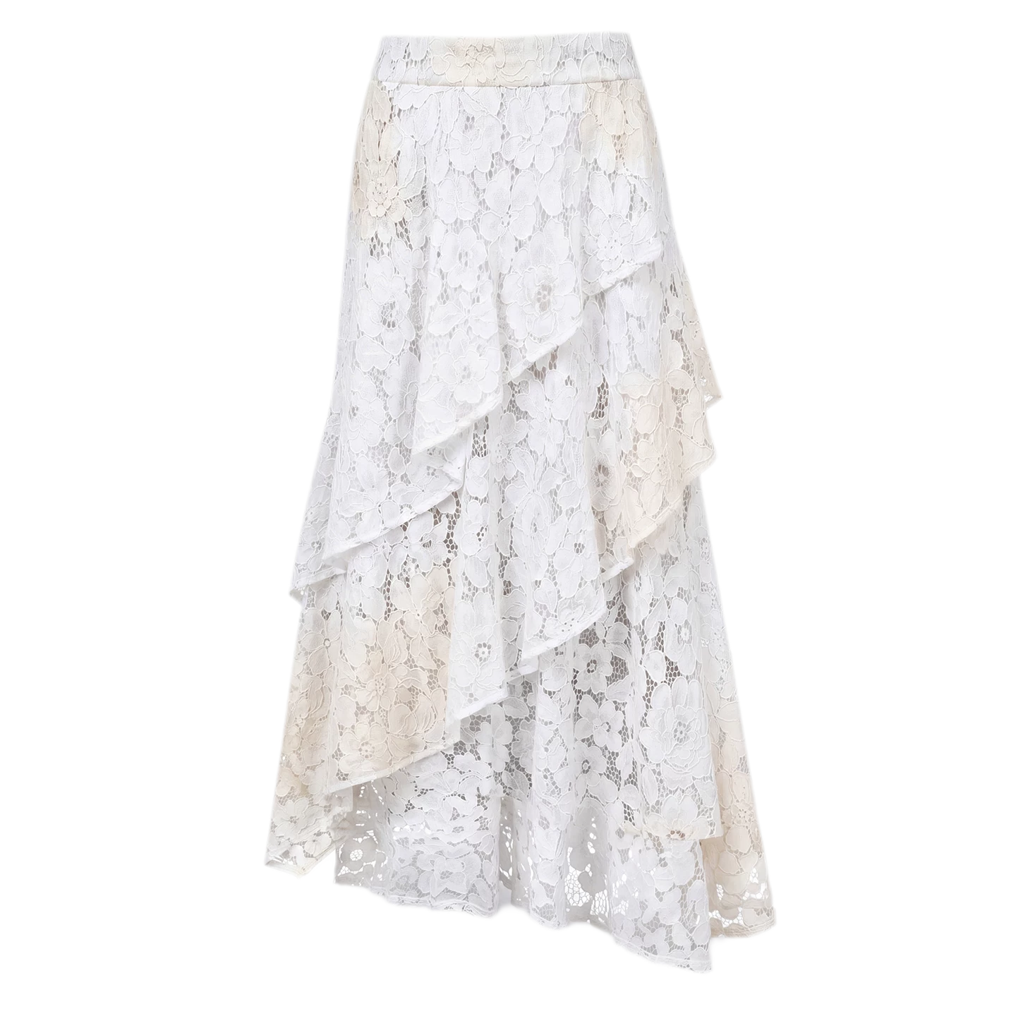Spray-Dyed Lace Asymmetric Skirt
