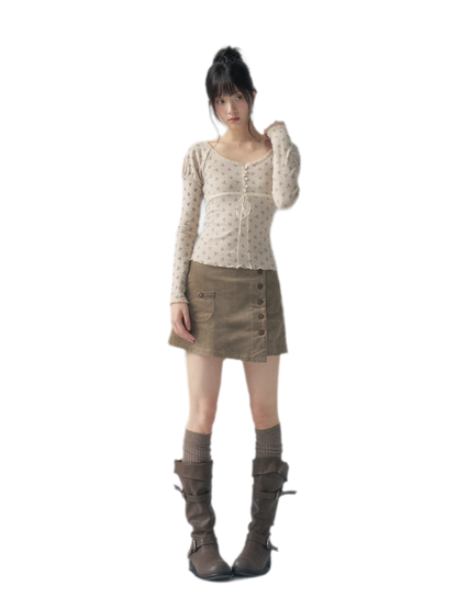 Floral Trim Fitted Top