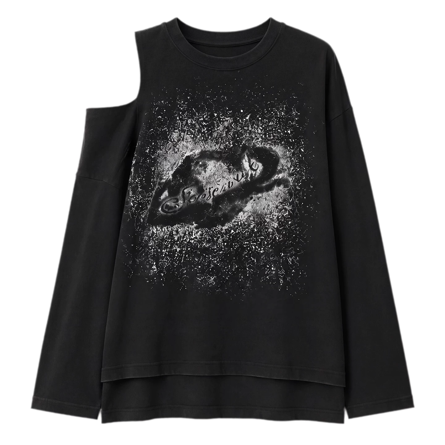 Wax-Dyed Cutout Graphic T-Shirt