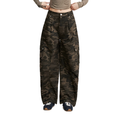Vintage Curved-Leg Cargo Pants