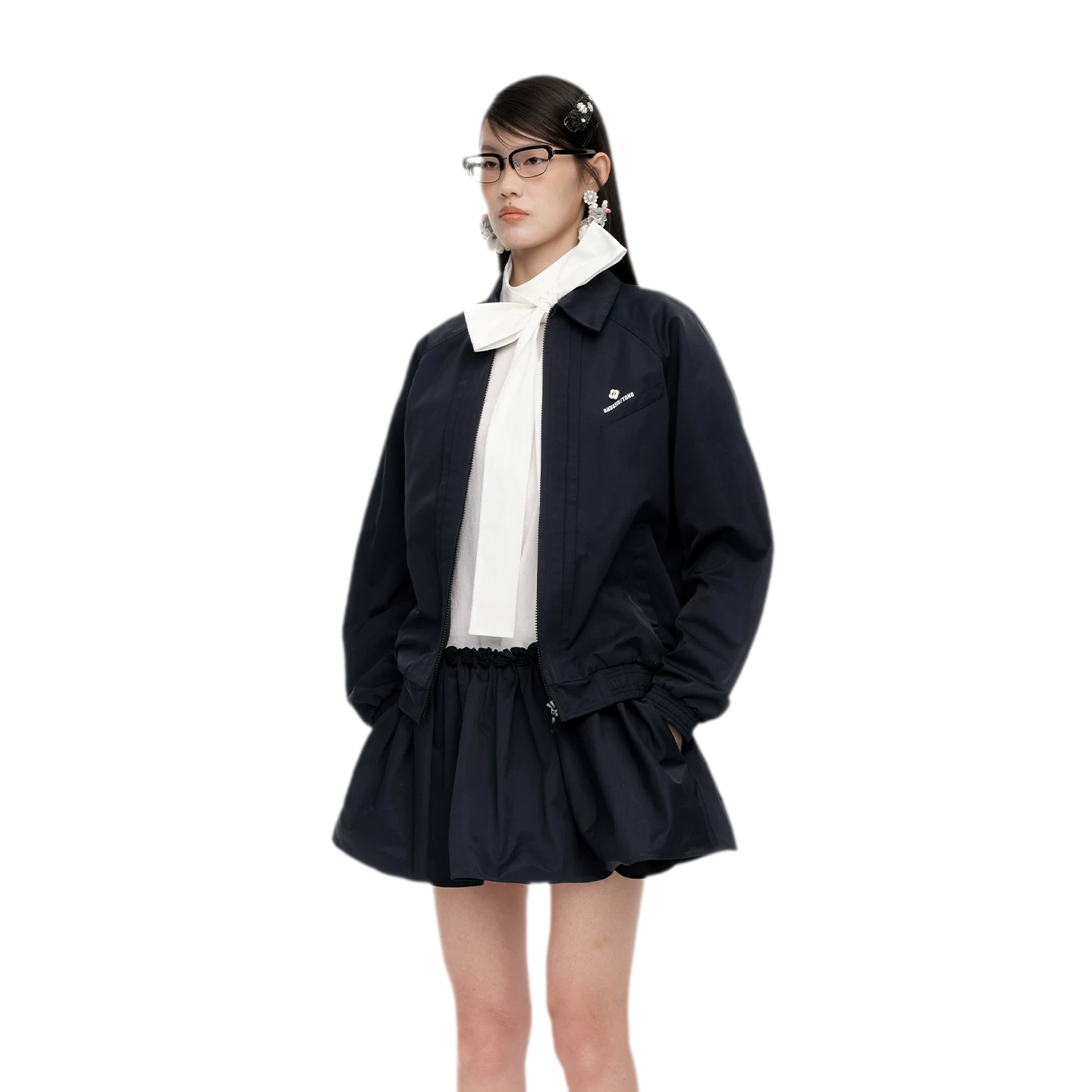 Pointed Collar Track Jacket