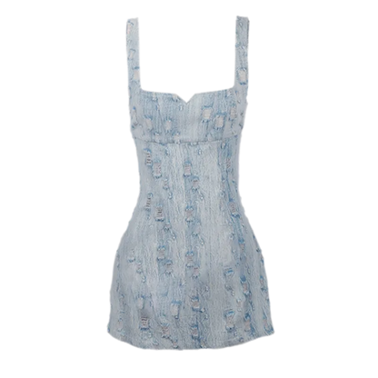 Distressed Denim Cami Dress