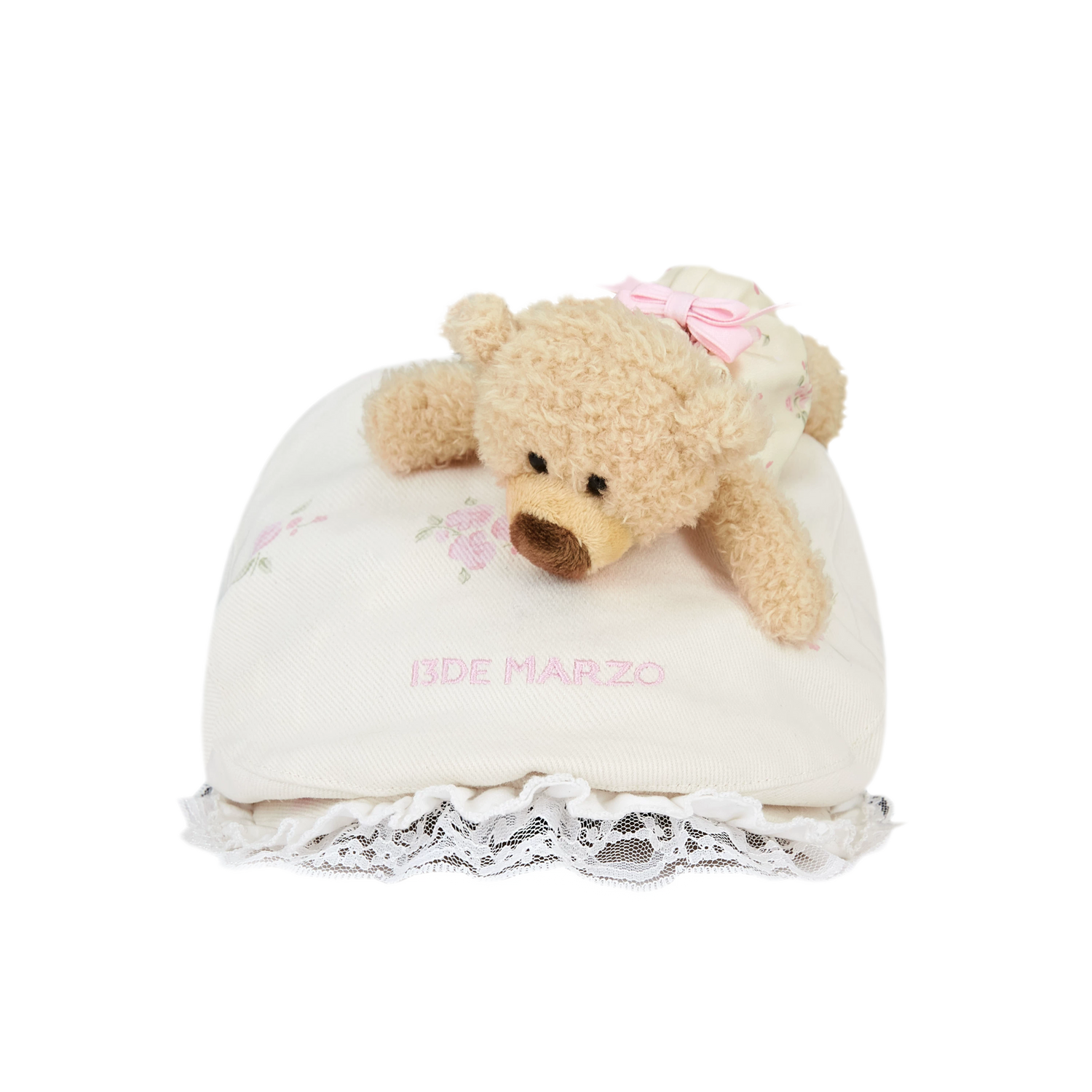 Floral Ruffle Embroidered Cap