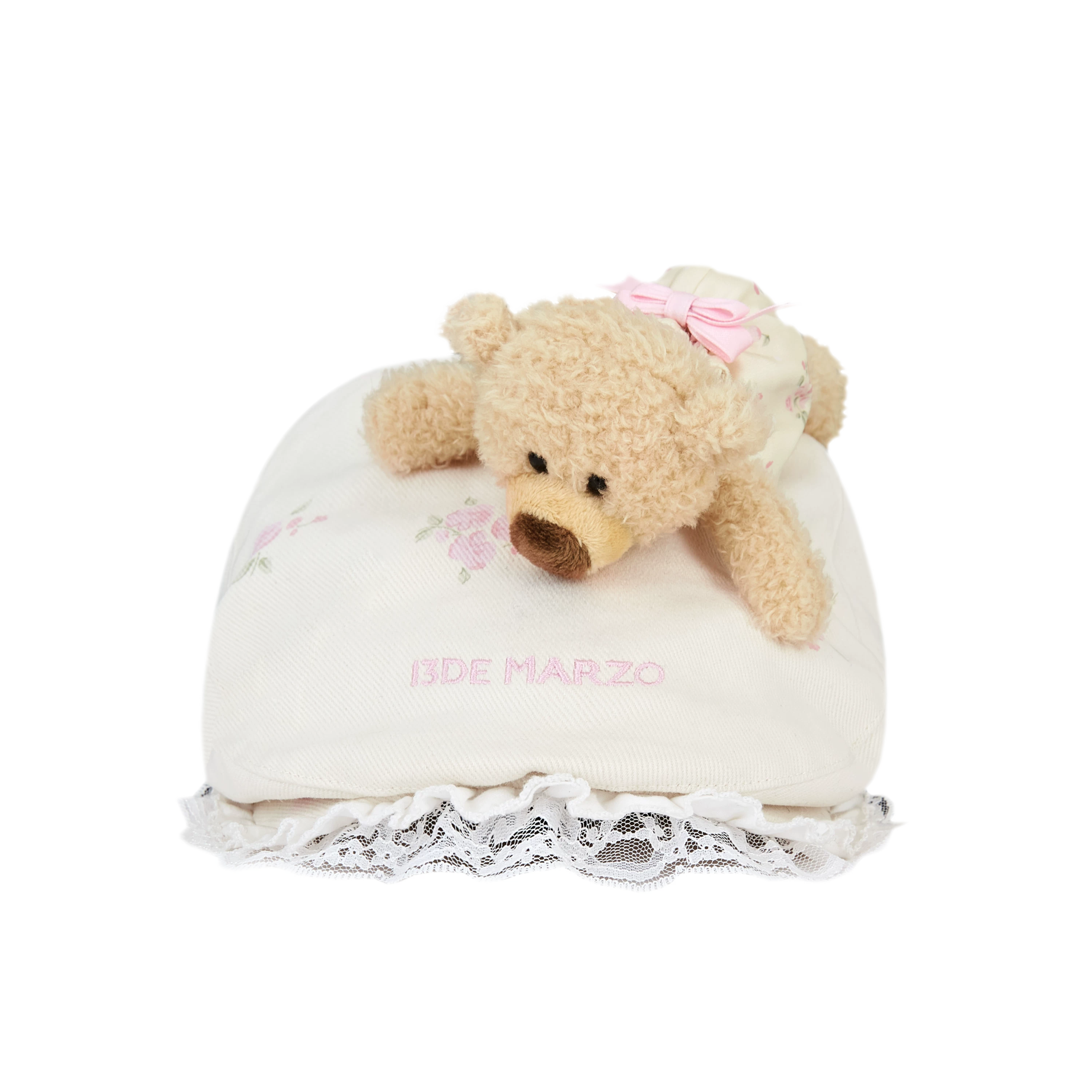 Floral Ruffle Embroidered Cap
