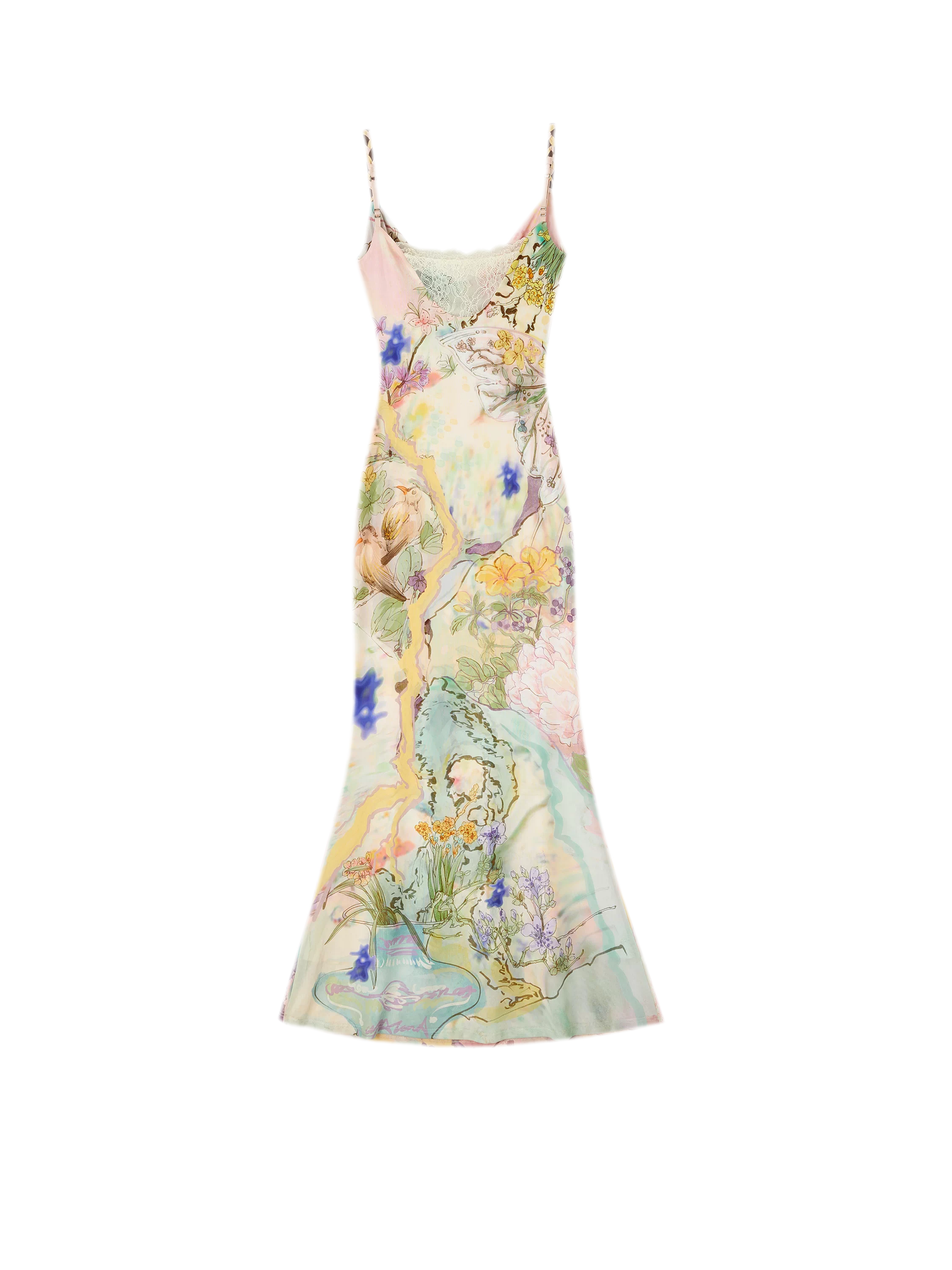 Draped Neck Fishtail Dress