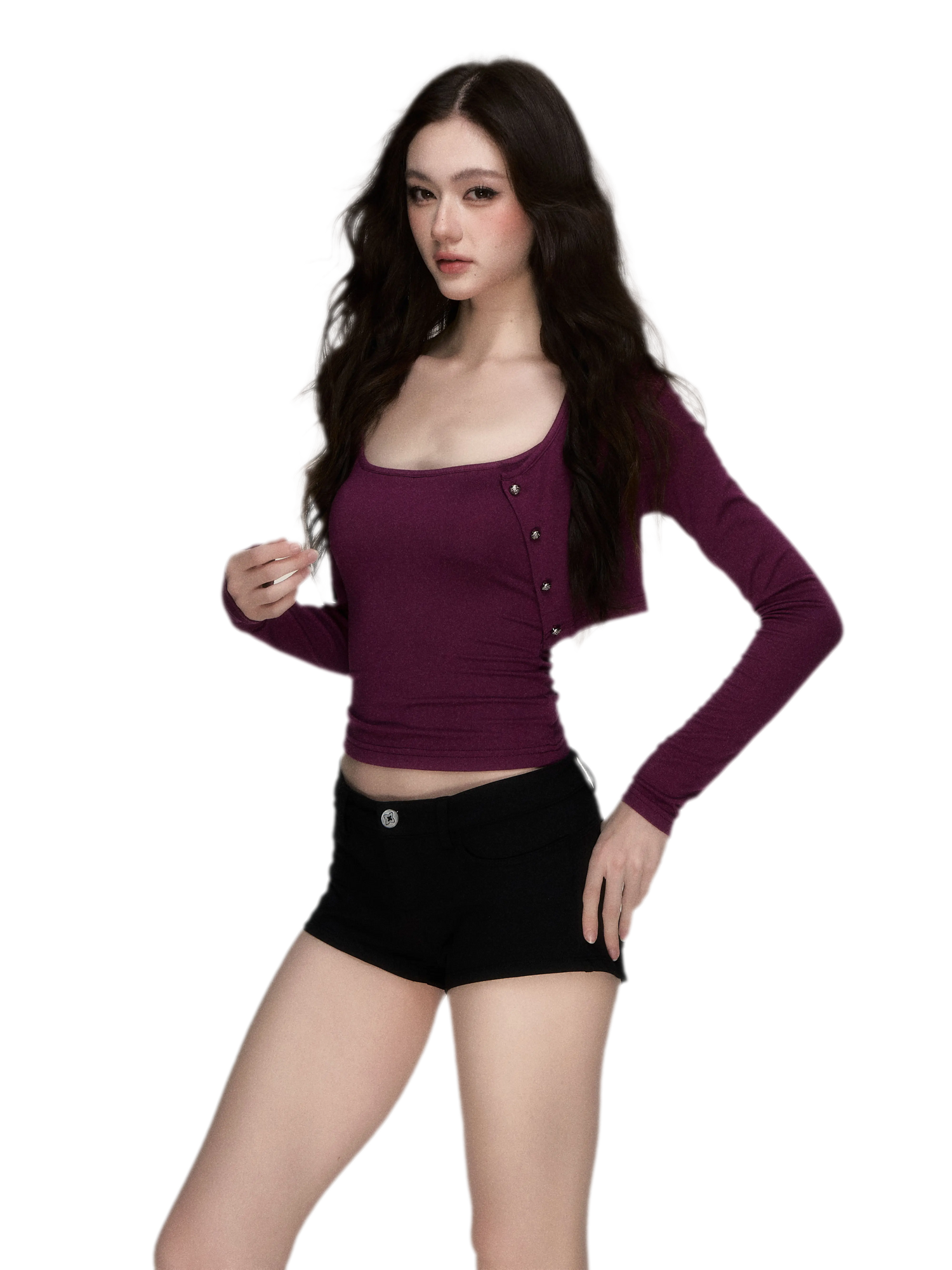 Soft Fitted Layered Top Set
