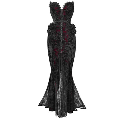 Velvet Gothic Mermaid Dress