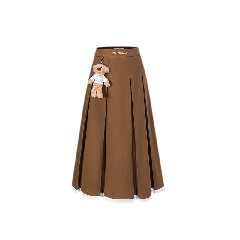 Pleated Suit Midi Skirt