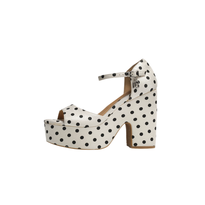 Polka Dot Platform Heel Sandals