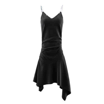 Acetate Asymmetric Slip Dress