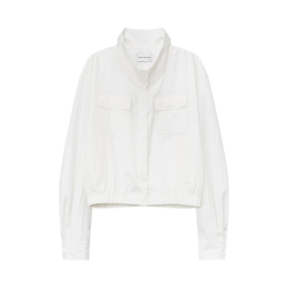 Lightweight High-Collar Cropped Jacket