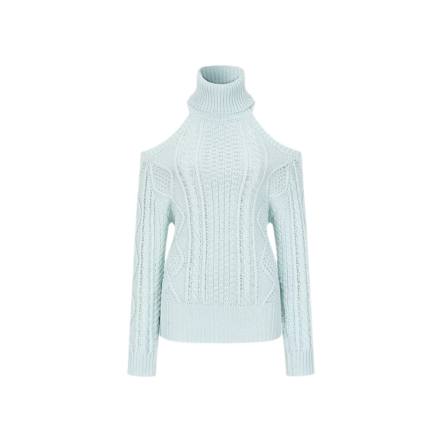 Cable-Knit Cutout Turtleneck Sweater