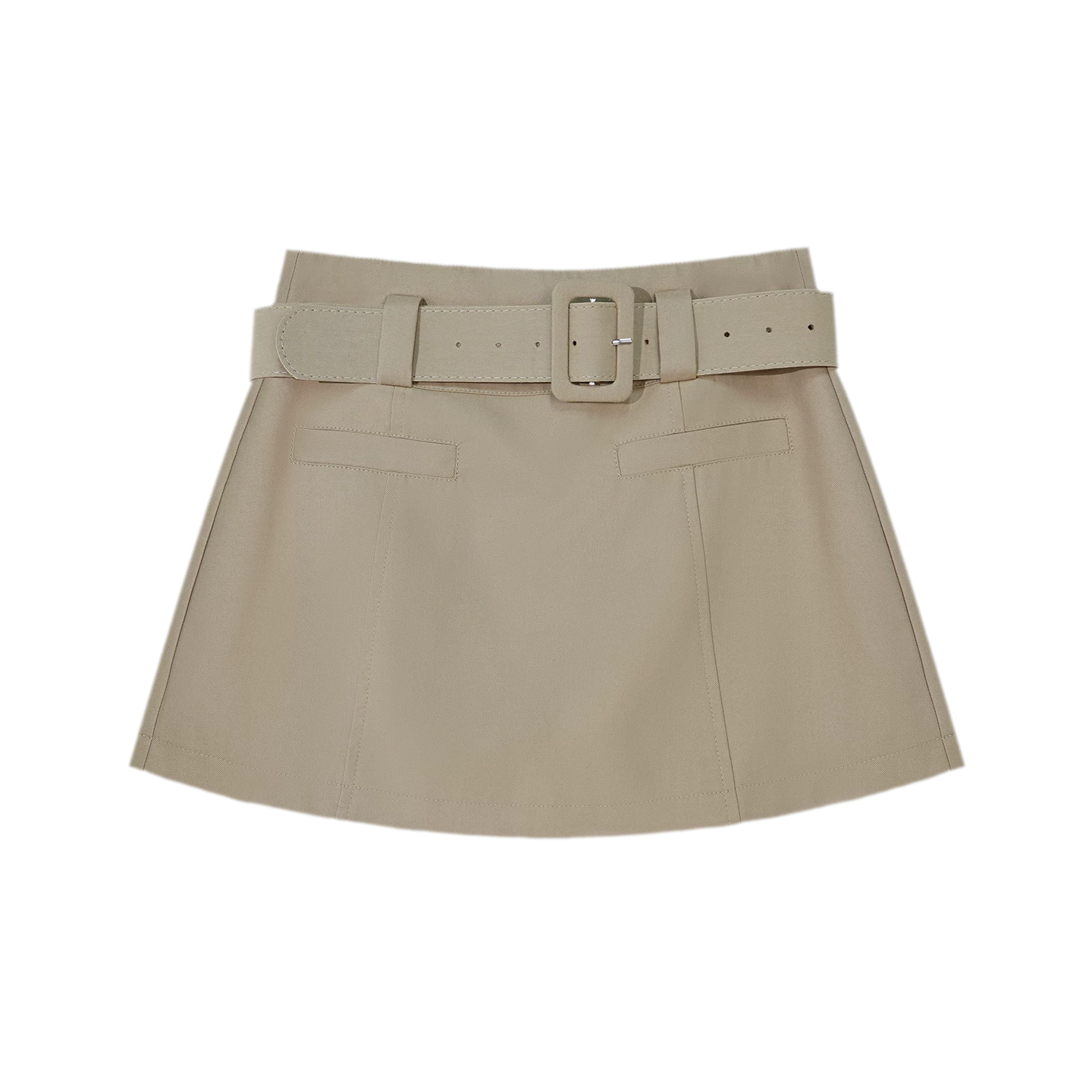 Twill Belted A-Line Skort