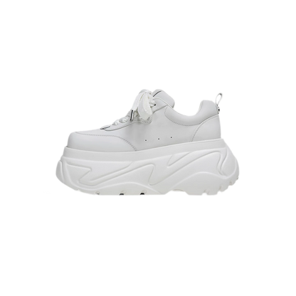 Square Toe Leather Sneakers