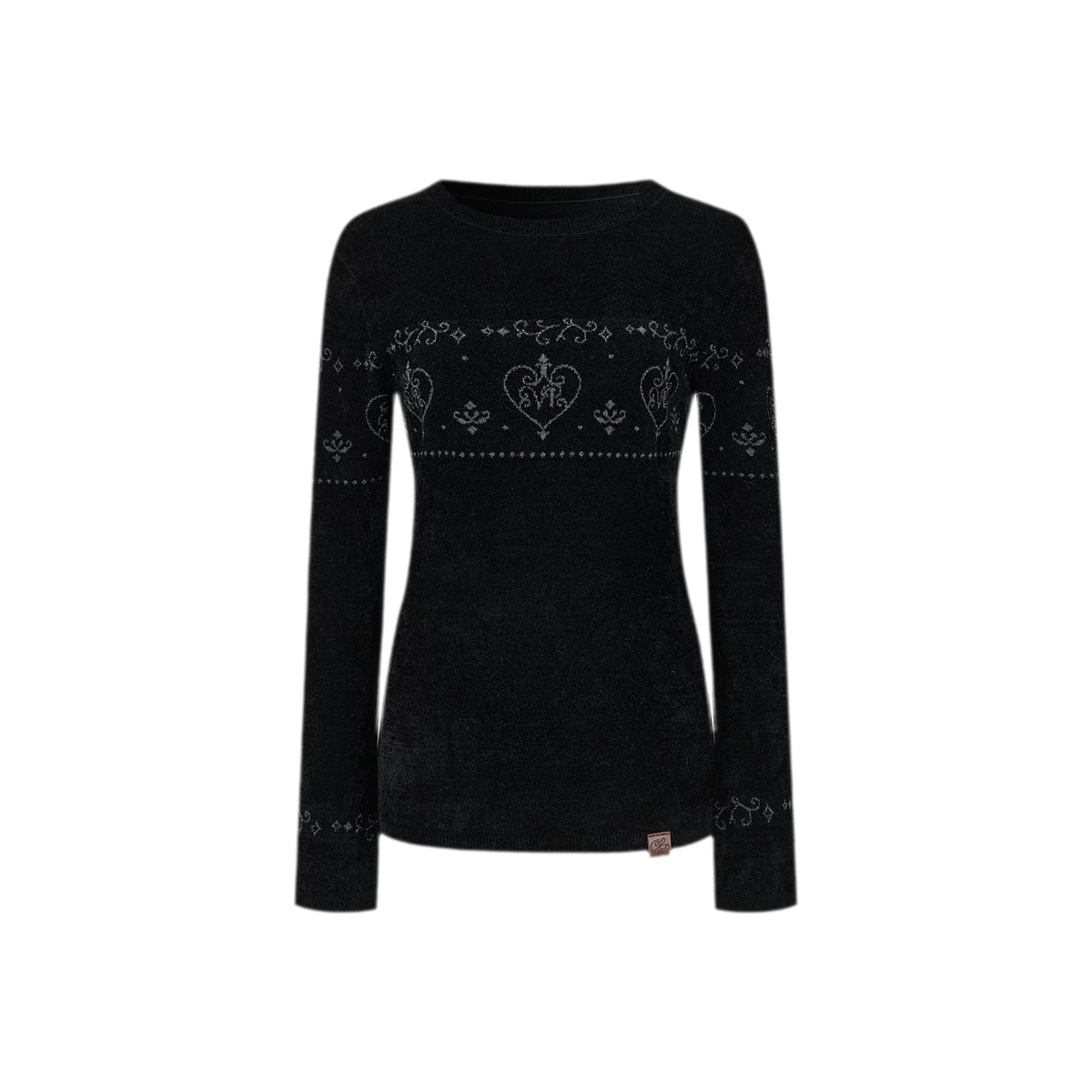 Fair-Isle-Pullover mit dreidimensionalem Plüsch