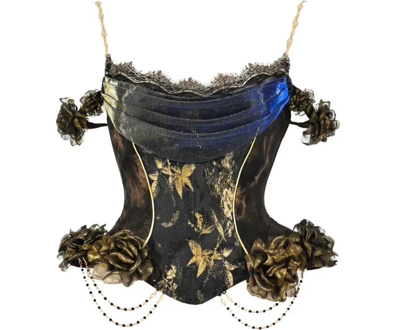 Gold Jacquard Sculptural Corset