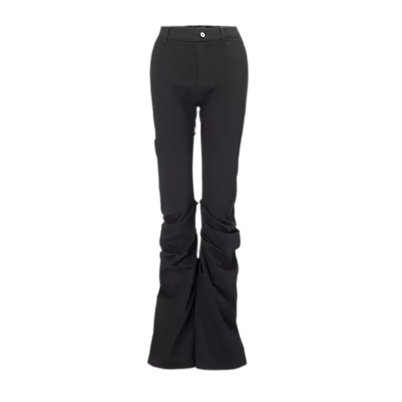 Wing Print Ruched Flare Jeans
