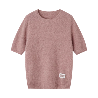 Fuzzy Knit Short Sleeve Sweater