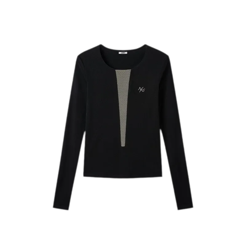 Mesh V-Neck Slim Tee