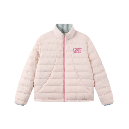 Reversible Plaid Lightweight Down Jacket