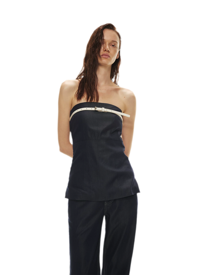 Soft Tencel Denim Fishtail Bustier Top &amp; Pants