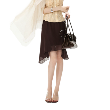 Drapey Asymmetrical Midi Skirt