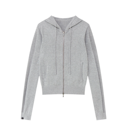 Viscose Honeycomb Hooded Cardigan