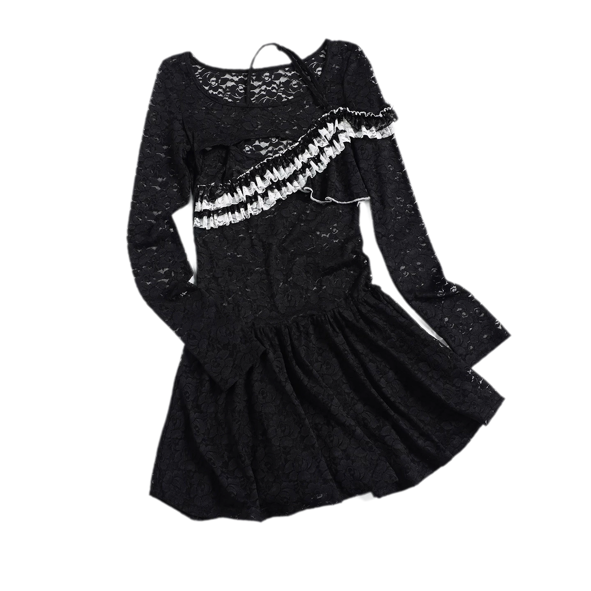 Mini-Kleid aus strukturierter Spitze mit Cut-outs