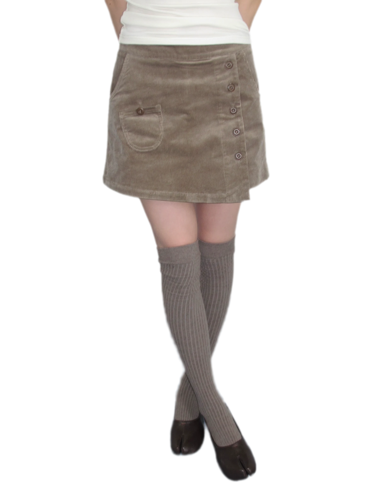 Corduroy High-Waist Mini Skort