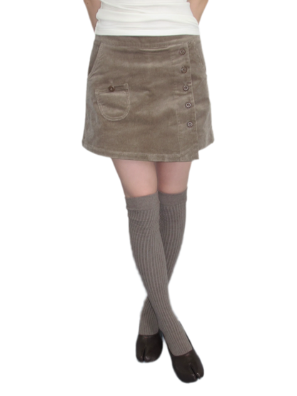Corduroy High-Waist Mini Skort