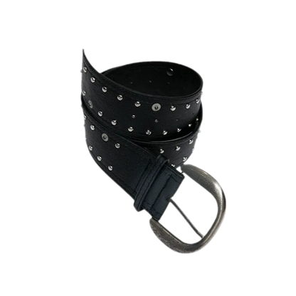 Distressed Studded PU Belt