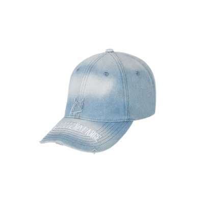 Washed Denim Embroidered Cap