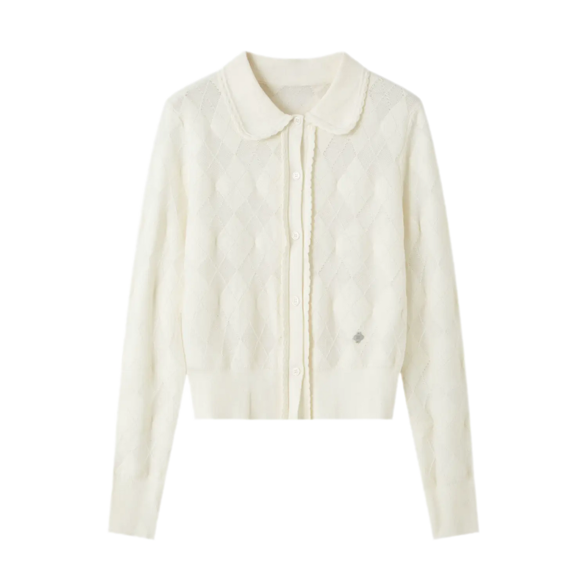Gilet court ajouré à motif losanges