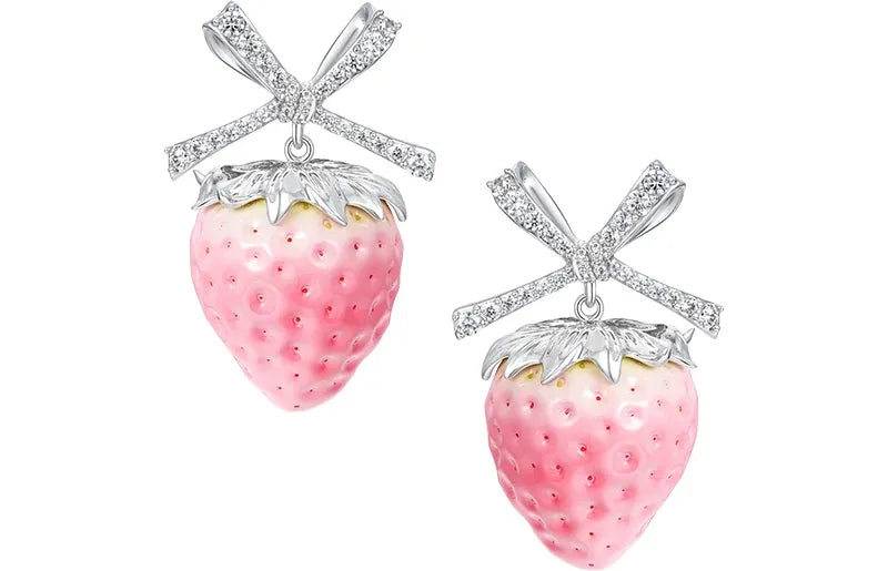 Strawberry Butterfly Statement Earrings