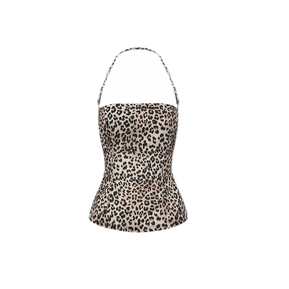 Leopard Tie-Back Halter Top