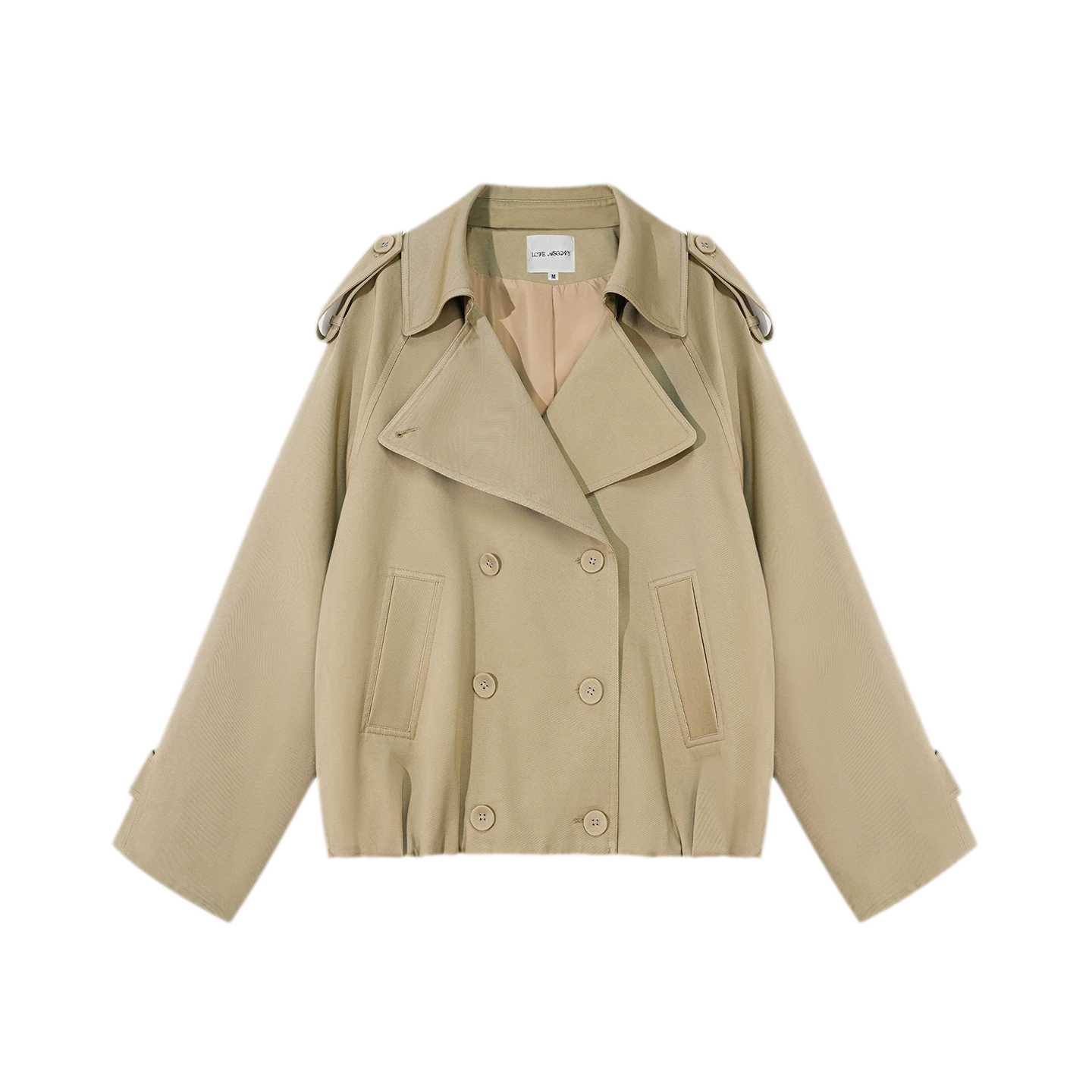 Cotton Cropped Double-Breasted Trench